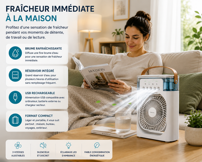 Ventilateur Rafraîchisseur d'Air Portable Fresh Aura